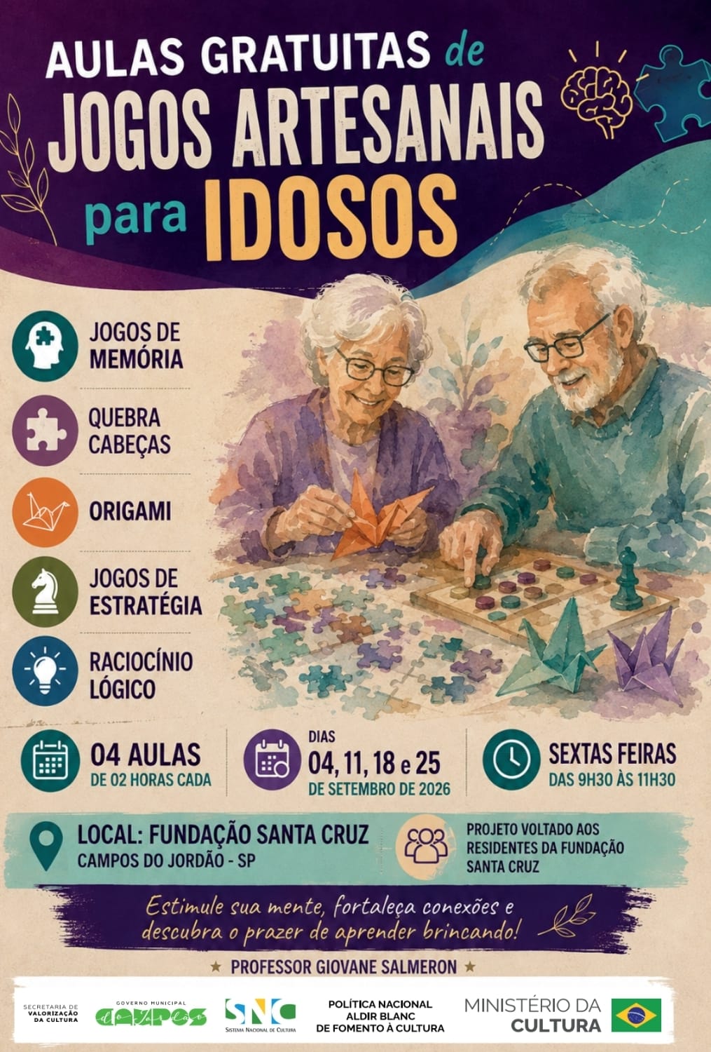 Leia mais sobre o artigo Projeto “Aulas Gratuitas de Jogos Artesanais para Idosos”